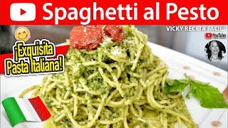 SPAGHETTI AL PESTO  VickyRecetaFacil [upl. by Aiciled]