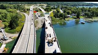 September 3rd Chautauqua Lake Bridge Flight 4K [upl. by Otho]