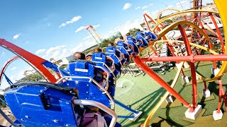 Wonder Woman Golden Lasso Coaster POV  Six Flags Fiesta Texas 5K [upl. by Mirak]