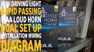 MINI DRIVING PASSING LIGHT PIAA DUAL HORN WITH RAPID SOUND SET UP [upl. by Raeann702]