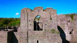 Oystermouth castle with view of mumbles pier and lighthouse [upl. by Everara]