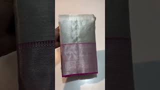 1 gram silver zariKanchipuram Full silver Tissue Silk SareeSilver and pink color [upl. by Ayela]