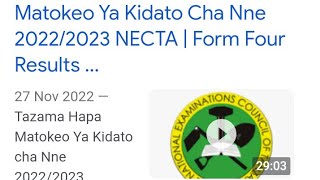 BREAKING MATOKEO YA KIDATO CHA NNE 20222023 NECTA  Form four results 20222023 [upl. by Woodring]