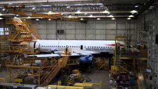 British Airways Maintenance Glasgow Time Lapse A319 CCheck [upl. by Alyosha]