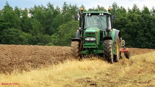 Ploughing with John Deere 6330 on some Rough Stubble [upl. by Ohaus]