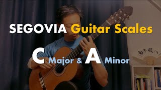 Diatonic Major and Minor Guitar Scales by Andres Segovia  C Major and A Minor [upl. by Evadne]