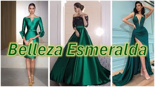 Vestidos verde esmeralda moda modafemenina vestidodenovia wedding belleza fama greendresses [upl. by Leffen]