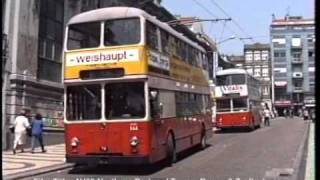 Oporto Lancia trolleybuses at Bolhão market in 1989 [upl. by Deehsar]