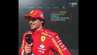 Carlos Sainz Post Race Interview  United States GP 2024 [upl. by Nakah]