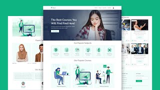 Create A Responsive Multipage Education Website Design  HTML  CSS  SASS  JavaScript From Scratch [upl. by Ahsak]