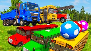 LONG CARS vs SPEEDBUMPS  Big amp Small Mcqueen with Spinner Wheels vs Thomas Trains  BeamNGDirve [upl. by Trillby863]