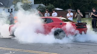 Cars Accelerating and Doing Burnouts Leaving a Car Show  Titan Motorworks Open House 2024 [upl. by Enylodnewg563]