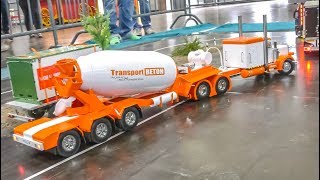 American and European RC Trucks Tractors Heavy Machines Messe Leipzig [upl. by Toll]