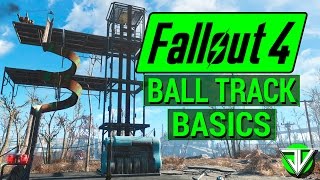 FALLOUT 4 How To Build SIMPLE BALL TRACKS with Contraptions DLC Pack Track Kit Basics Guide [upl. by Yenttihw]