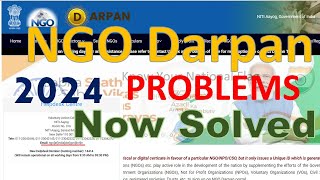 NGO Darpan Problems II Resolved 2024 [upl. by Carline]