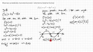 Badanie funkcji  monotoniczność i ekstrema lokalne funkcji wielomian [upl. by Egas]