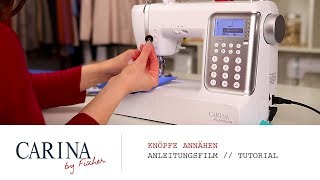 Carina Platinum  Knöpfe annähen mit dem Knopfannähfuß [upl. by Aicinet]