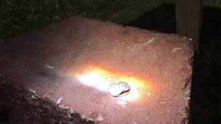 Melting Pennies With Fresnel Lens Solar Power [upl. by Leelah711]