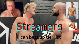 streamers i can beat up tier list [upl. by Henry]