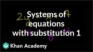 The substitution method  Systems of equations  8th grade  Khan Academy [upl. by Terzas437]