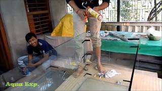 Making a 4ft by 2ft by 2ft aquarium at home Hindi [upl. by Aztin]