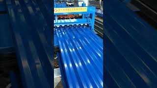 750 horizontal hanging plate color steel tile press machine rollfomingmachine [upl. by Notlew]