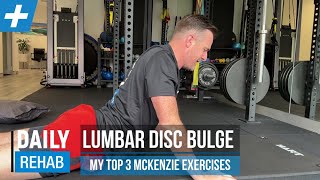 My Top 3 McKenzie Exercise for Lumbar Disc Bulges  Tim Keeley  Physio REHAB [upl. by Korfonta]