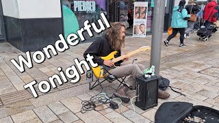 Wonderful Tonight  Electric Guitar Cover  Busking in Sheffield [upl. by Gensmer]