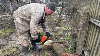 Precision Cuts Stihl Chainsaw in Action  Professional Lumberjack firewood woodworking stihl [upl. by Parsaye892]