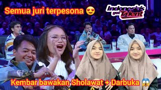 TAMPIL MEMPESONA  SEMUA JURI KAGET MENDENGAR SI KEMBAR BAWAKAN SHOLAWAT DIIRINGI DARBUKA  PARODI [upl. by Marlen]