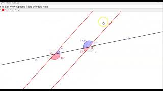 Using GeoGebra software to deomonstrate co interior angles [upl. by Andromada71]