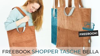 Tasche nähen ♥ Freebook Shopper BELLA [upl. by Jo-Ann]