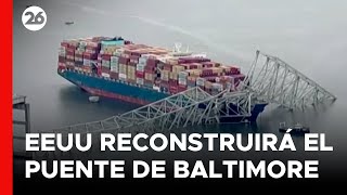 EEUU  El Gobierno otorga US60 millones para reconstruir el puente de Baltimore tras su colapso [upl. by Gregorius]