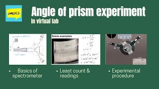 How to read spectrometer scale  angle of prism using spectrometer  virtual lab [upl. by Sunda241]