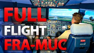 Airbus A320 Frankfurt to Munich including Checklists Takeoff Cruise and Landing [upl. by Hermann]