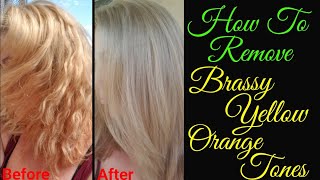 Remove Brassy Tones  Yellow Orange to Ash Blonde T14 Toner [upl. by Sobel290]