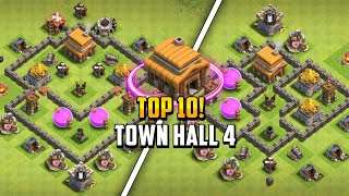 Top 10 Town hall 4 Th4 FarmingHybridWarTrophy Base Layout  Copy Link 2024  Clash of Clans [upl. by Enait839]