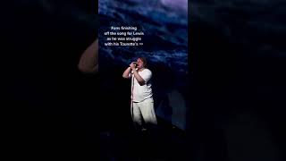 Lewis Capaldi Struggles His Tourettes Live On Stage Fans Help Finishing The Song [upl. by Nykal]