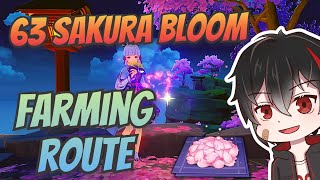 63 Sakura Bloom Locations  Farming Routes Genshin Impact [upl. by Elspet]