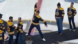 Rob Gronkowski spikes puck at TD Garden [upl. by Steady]