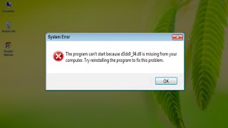 How to Fix D3DX934dll Missing Error [upl. by Haisa993]