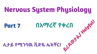 Physiology Neurophysiology General Nervous Tissue Part 7 Video Lecture in Amharic [upl. by Brana]