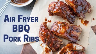 Air Fryer BBQ Pork Ribs  Tender Delicious amp Easy [upl. by Comras]