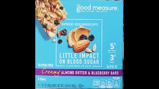 Good Measure Little Impact on Blood Sugar Creamy Almond Butter amp Blueberry Bars Review [upl. by Kazmirci]