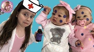 SICK REBORN BABIES CAN DOCTOR ALIYAH HELP For Theme Thursday  Polka Dots amp Purple [upl. by Otsuj]