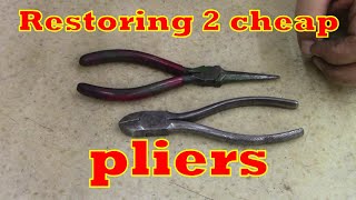 Restoring 2 Cheap Pliers [upl. by Ateinotna]