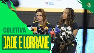 PARIS 2024  Coletiva de Imprensa com as medalhistas olímpicas Jade Barbosa e Lorrane Oliveira [upl. by Azrim]