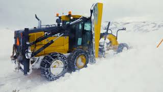 Snow Removal with John Deere Motor Graders [upl. by Ittocs]