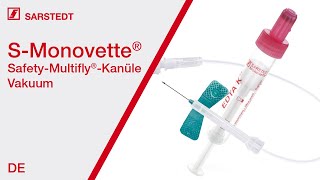 Blutentnahme Vakuum mit der SMonovette® EU Farbcode und SafetyMultifly®Kanüle [upl. by Bobbette751]