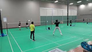 Arena Badminton club games Pomona California 12月2日24  2 Alan amp Oscar vs Leo amp Raja [upl. by Martsen327]